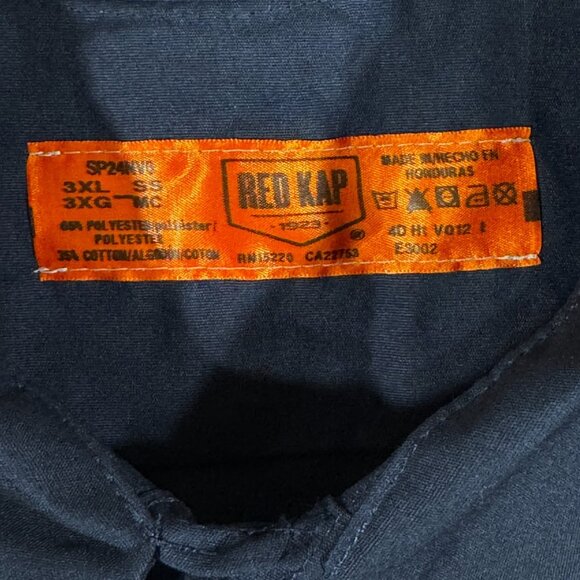 CARVANA Uniform Shirt Mens Sz 3XL RED KAP Embroided Blue Short Sleeve Button Up - Picture 5 of 5